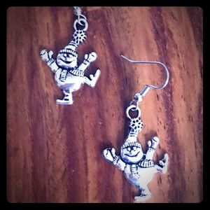 Snowman On Skates Earrings